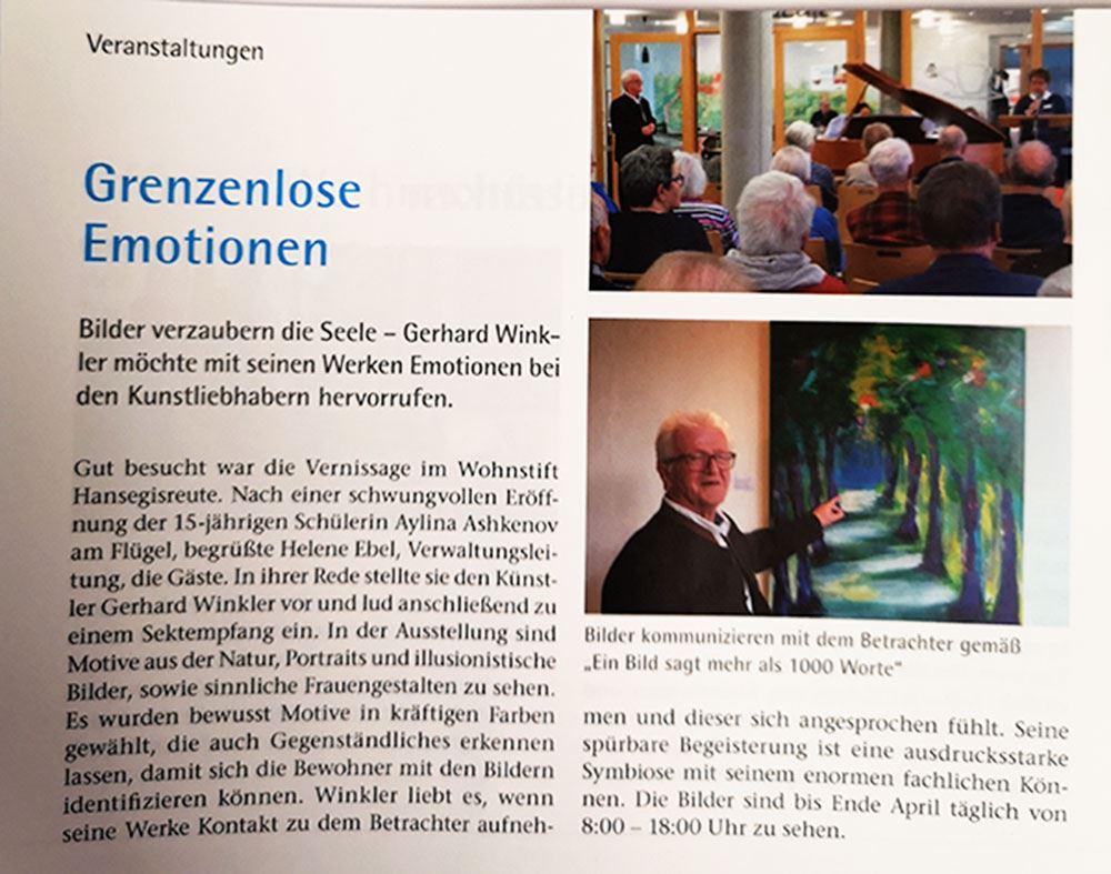 Pressebericht Ausstellung Hansegisreute Heidenheim